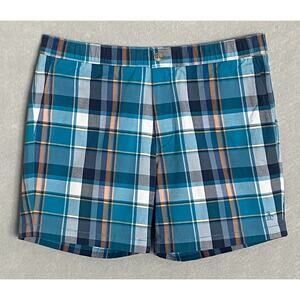 Penguin Men's Large Slim Fit Chino Shorts Stretch Fabric Mosaic Blue NEW